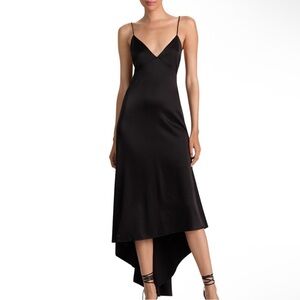 Alice and Olivia Luciana Deep V Asymmetrical Dress